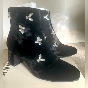 Anne Klein Black Velvet Boots